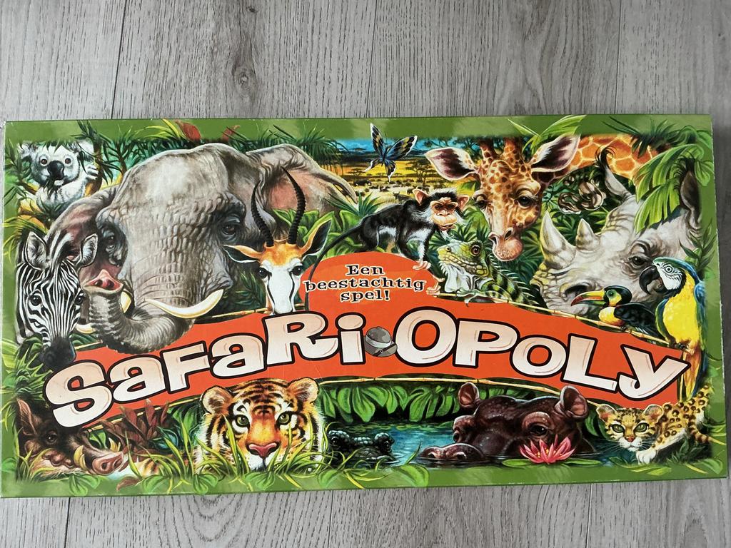 Safari Opoly - Monopoly met een dierenthema, Hobby en Vrije tijd, Gezelschapsspellen | Bordspellen, Drie of vier spelers, Ophalen of Verzenden