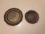 2 engeltinnen bordjes van circa 10,5 cm en 8 cm, Ophalen of Verzenden
