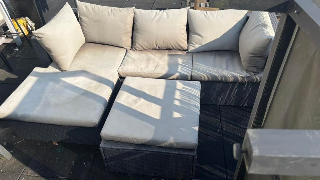 Tuinset 3 zits hoekbank, Tuin en Terras, Tuinsets en Loungesets, Ophalen, Kunststof, Gebruikt, 3 zitplaatsen