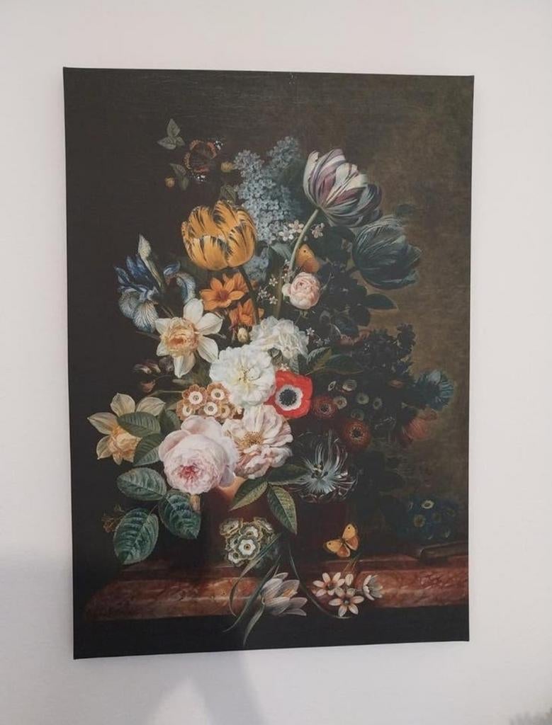 Bloemenstilleven Canvas Schilderij 70x100 cm, Ophalen