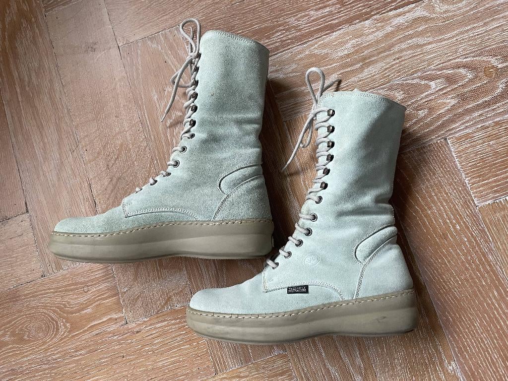 Fred de la Bretoniere: Mint-groene laarsjes. Maat 36, Kleding | Dames, Schoenen, Fred de la Bretoniere, Lage of Enkellaarzen, Ophalen of Verzenden