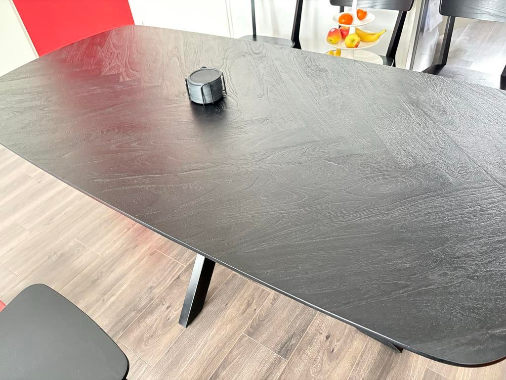 NOUS Living eettafel zwart 180x90 cm ZGAN, Huis en Inrichting, Ophalen, Gebruikt, 50 tot 100 cm, 150 tot 200 cm