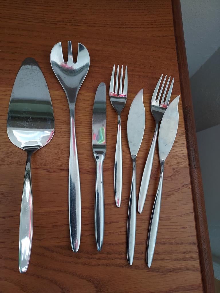 Guy degrenne nice bestekdelen, Huis en Inrichting, Keuken | Bestek, Gebruikt, Ophalen of Verzenden, Rvs of Chroom, Vaatwasserbestendig