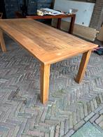 Stoere lange landelijk massief teak houten eettafel 100x220, Ophalen, Teakhout, 200 cm of meer, 50 tot 100 cm