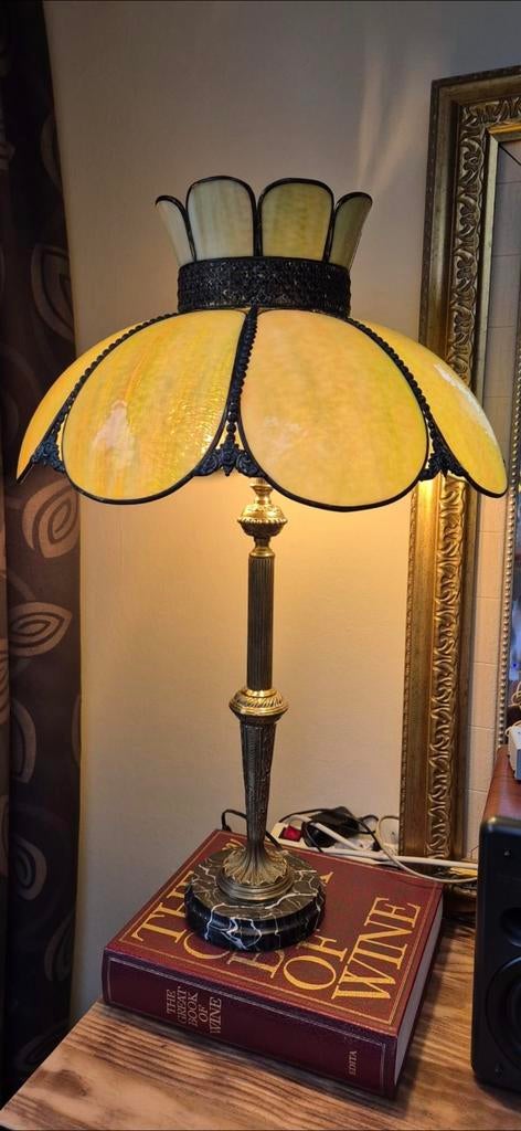 Hollywood Regency Tiffany Tafellamp - Unieke Eyecatcher, Antiek en Kunst, Ophalen of Verzenden