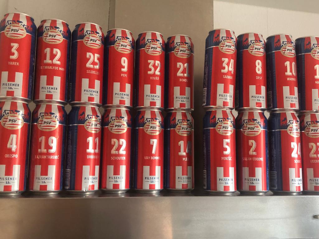 PSV bierblikken, Verzamelen, Blikken, Ophalen of Verzenden, Nieuw, Thee, Overige merken