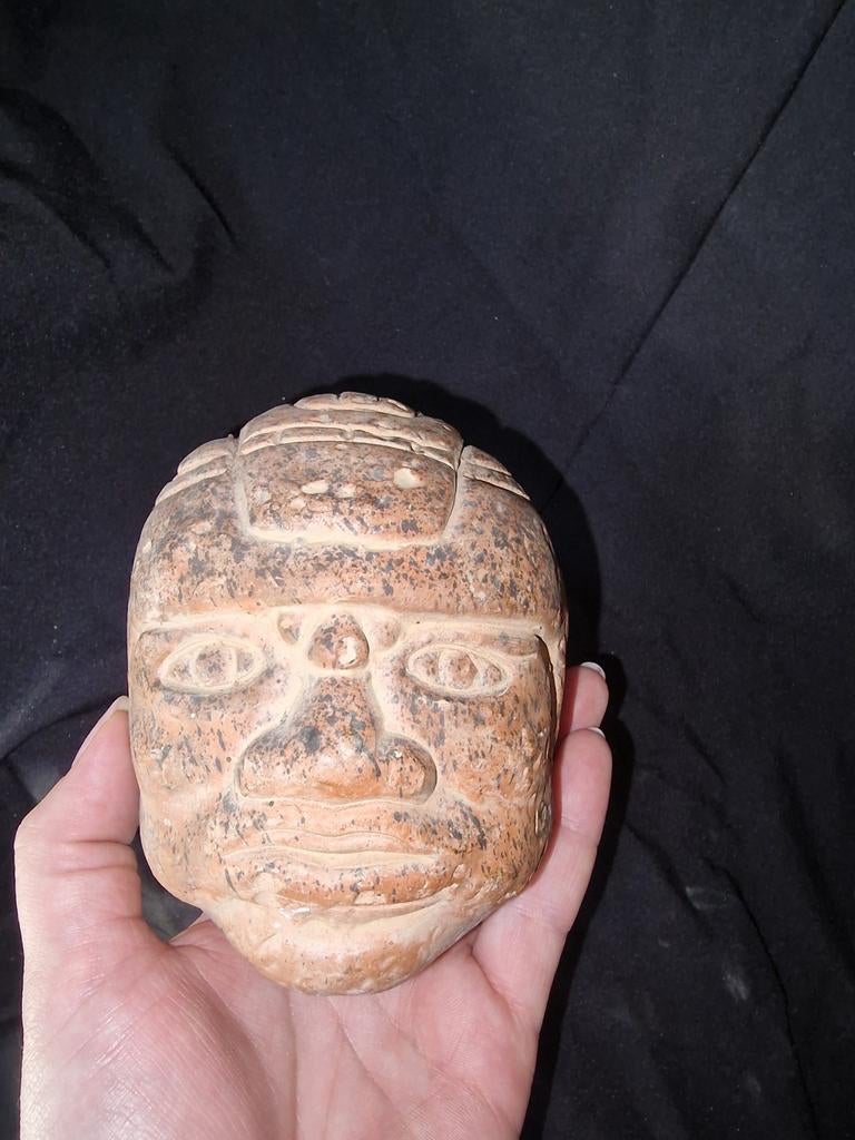 Olmec Stenen Hoofd Replica, Antiek en Kunst, Kunst | Beelden en Houtsnijwerken, Ophalen of Verzenden