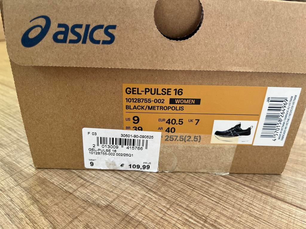Asics zwart Gel-Pulse women 39, laatste dag, Ophalen of Verzenden, Zo goed als nieuw, Hardloopschoenen, Asics
