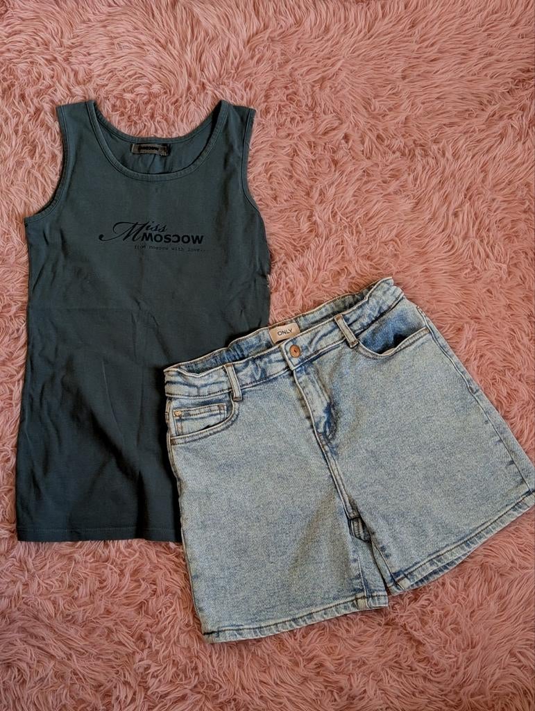 Zomerset korte broek top Moscow en Only shirt 164 zomer, Ophalen of Verzenden, Zo goed als nieuw, Meisje