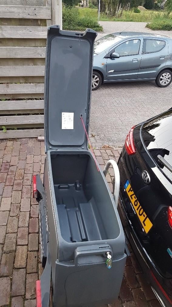 Trekhaakbox te huur, Ophalen, Gebruikt