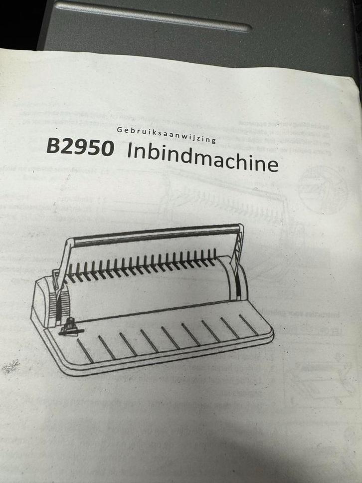 Inbindmachine ringband B2950, Diversen, Papierwaren, Gebruikt, Ophalen of Verzenden