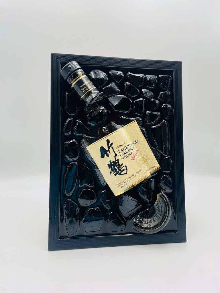 Whisky Fles Kunstwerk - Gebroken Fles Epoxy Kunst, Antiek en Kunst, Ophalen of Verzenden