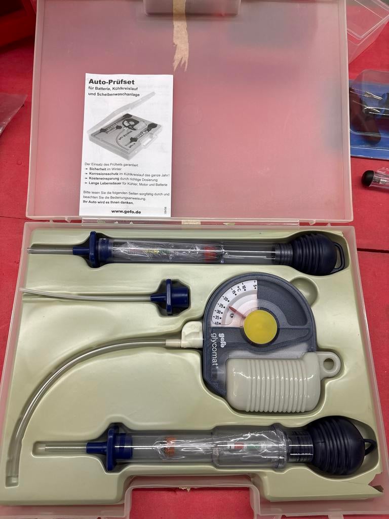 Gefo Auto-Prüfset voor accu, koelvloeistof en ruitensproeier, Zo goed als nieuw, Gefo, Gefo, Gefo