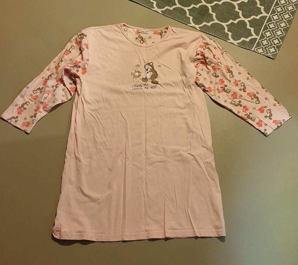 Roze nachtjapon pyjama maat M, V&D, Ophalen of Verzenden, Zo goed als nieuw, Maat 38/40 (M)