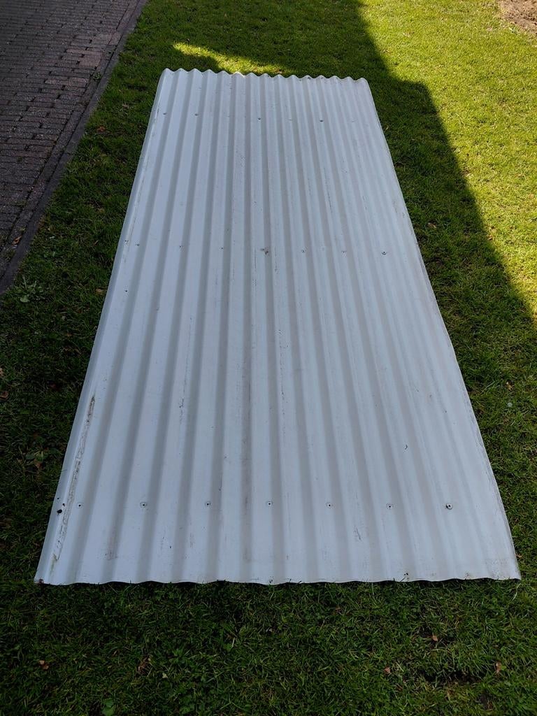 Stalen golfplaten 112x265 cm wit gecoat (geen plastisol), Ophalen, Gebruikt, 15 m² of meer, Golfplaat