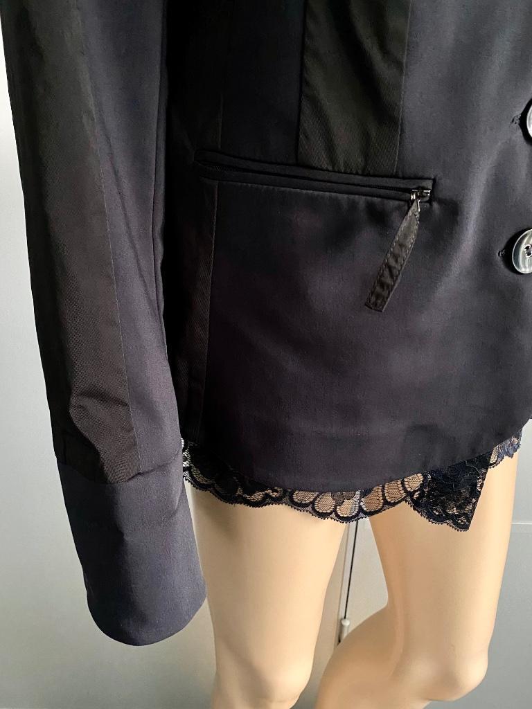 i726 Biba maat 44=L apart jasje blazer colbert d-blauw/zwart, Blauw, Maat 42/44 (L), Biba, Ophalen of Verzenden