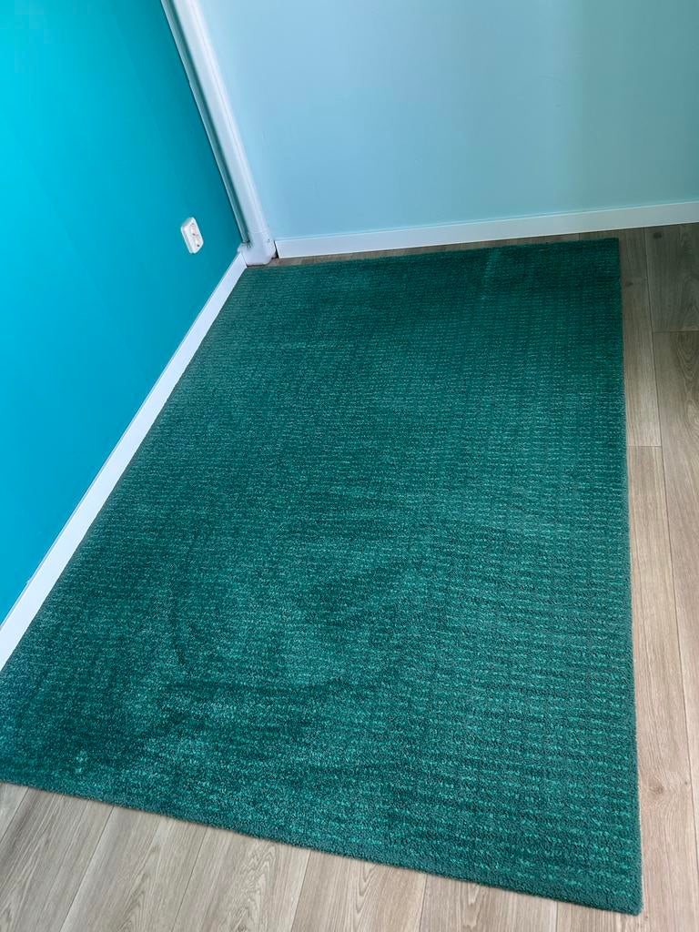 IKEA LANGSTED Vloerkleed - Groen, Ophalen, Gebruikt, 100 tot 150 cm, 150 tot 200 cm