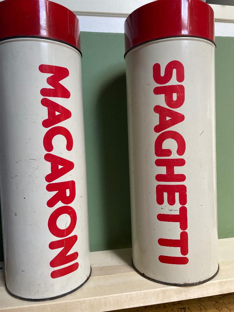 Set Vintage retro blikken macaroni & spaghetti, Ophalen of Verzenden, Gebruikt, Overige, Overige merken