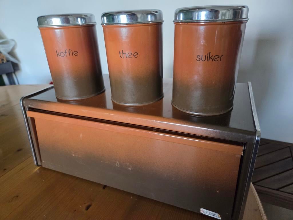 Brabantia Broodtrommel en Voorraadbussen Bruin, Ophalen, Gebruikt