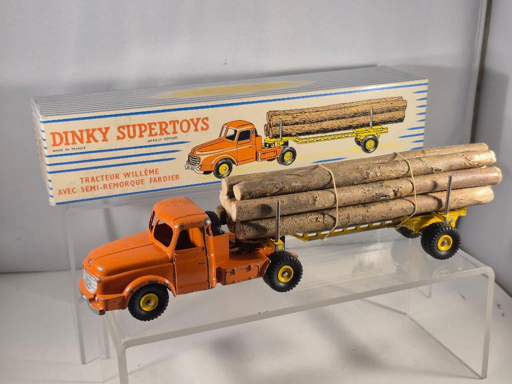 Willeme Houttransport truck+oplegger dinky supertoys 36/897, Hobby en Vrije tijd, Modelauto's | 1:43, Ophalen of Verzenden, Gebruikt