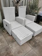 Gebruikte stoelen met voetenbankjes., Tuin en Terras, Tuinmeubel-accessoires, Ophalen