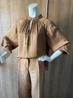 Massimo Dutti Hazelnoot Bruine blouse met strik, Ophalen of Verzenden, Zo goed als nieuw, Maat 42/44 (L), Bruin