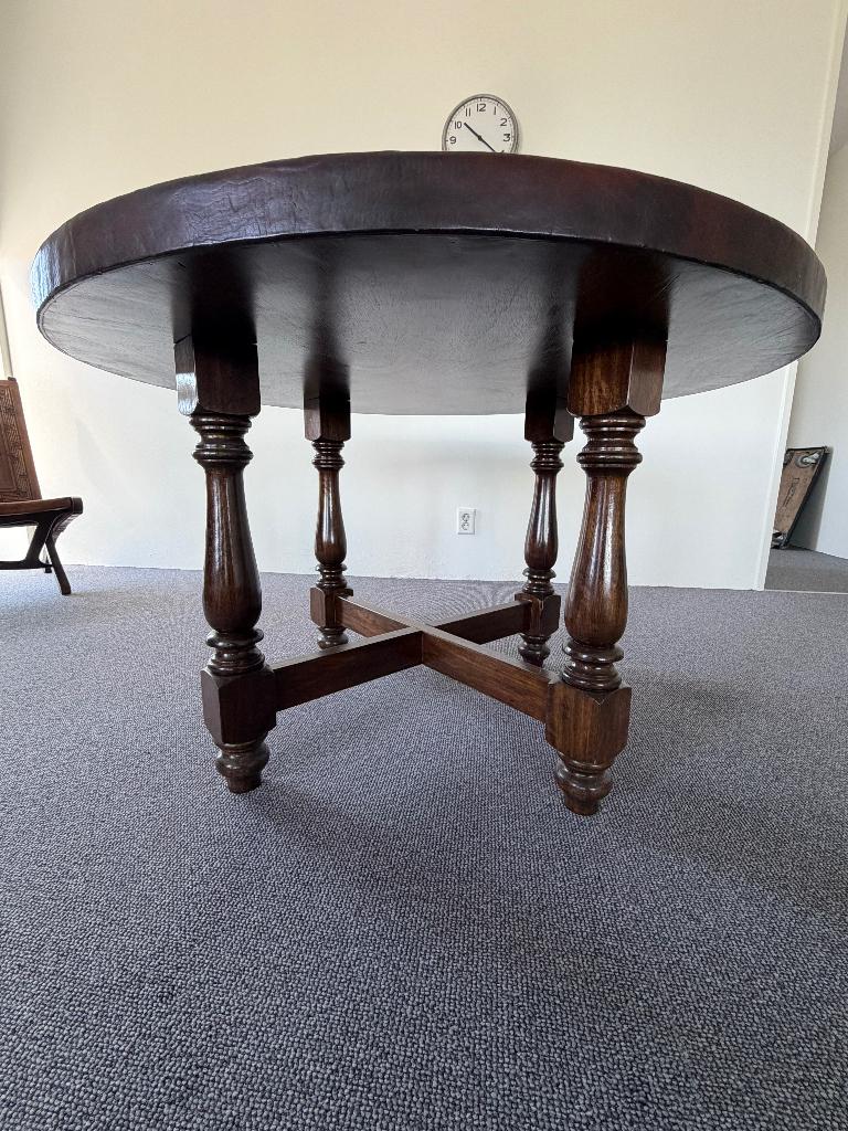 Unieke vintage ronde eettafel Imperex demontabel 120 cm, Huis en Inrichting, Tafels | Eettafels, Ophalen, Gebruikt, Overige materialen