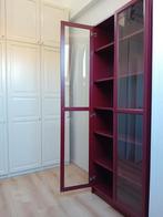 Ikea kast, donkerrood met glazen deuren, Ophalen, Gebruikt, 25 tot 50 cm, 50 tot 100 cm