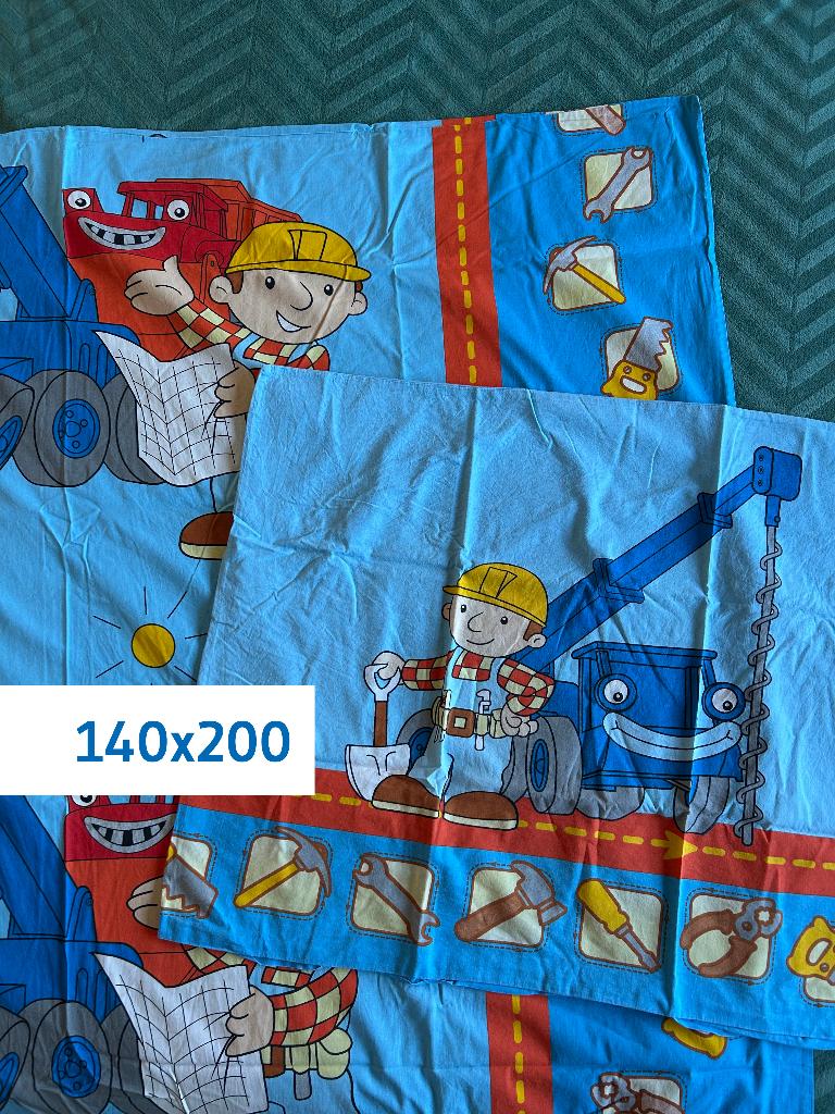 Bob de Bouwer Dekbedovertrek 140x200 / Dekbed Overtrekset, Dekbedovertrek, Ophalen of Verzenden, Zo goed als nieuw, Jongetje of Meisje