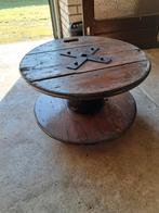 Unieke bijzettafel van kabelhaspel met zwenkwielen, Minder dan 45 cm, Minder dan 55 cm, Gebruikt, Rond
