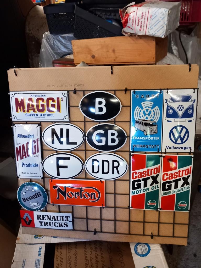 Super mooie emaile bordjes div merken div maten 12.oo p stuk, Ophalen of Verzenden, Zo goed als nieuw, Reclamebord