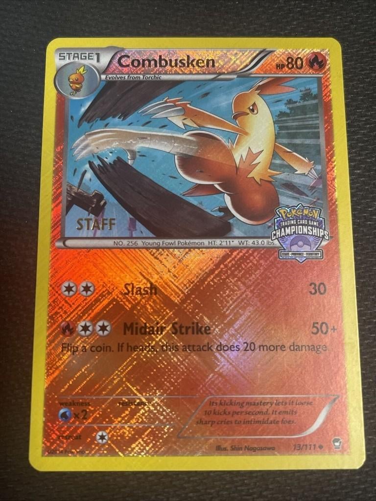 pokemon state chamionships promo holo combusken STAFF, Hobby en Vrije tijd, Verzamelkaartspellen | Pokémon, Ophalen of Verzenden