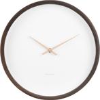 Karlsson Wandklok Ancho Bruin Rond 8x32,6x32,6 cm, Ophalen of Verzenden, Nieuw, Analoog, Wandklok
