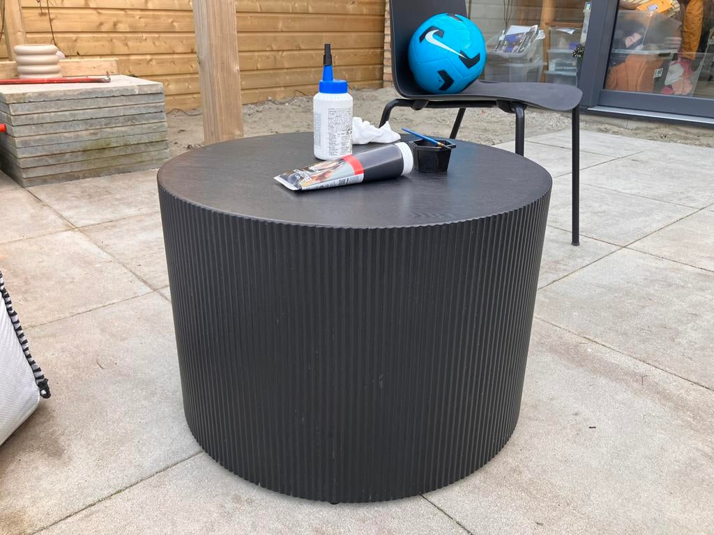 WOOOD Sanne Zwarte Bijzettafel, 45 tot 60 cm, Minder dan 55 cm, Rond, Ophalen of Verzenden