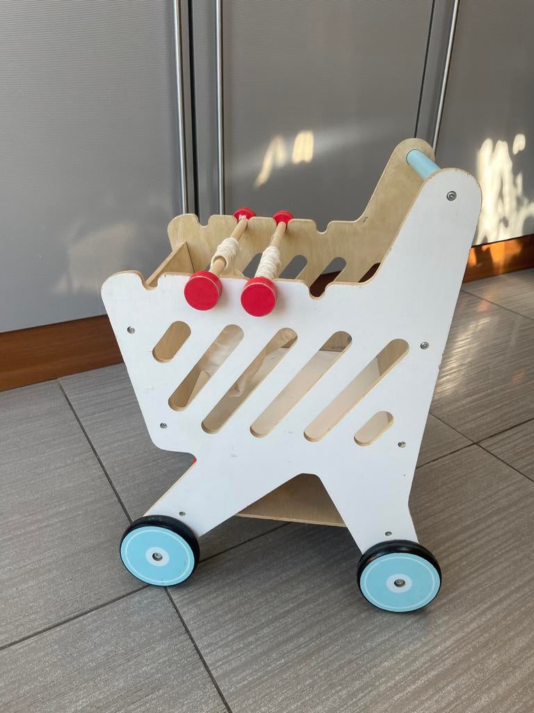 Houten boodschappenwagentje / loopwagentje, Ophalen, Gebruikt, Jongen of Meisje