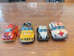 Set van 4 vintage blikken speelgoedauto's VW kevers, Ophalen of Verzenden, Gebruikt
