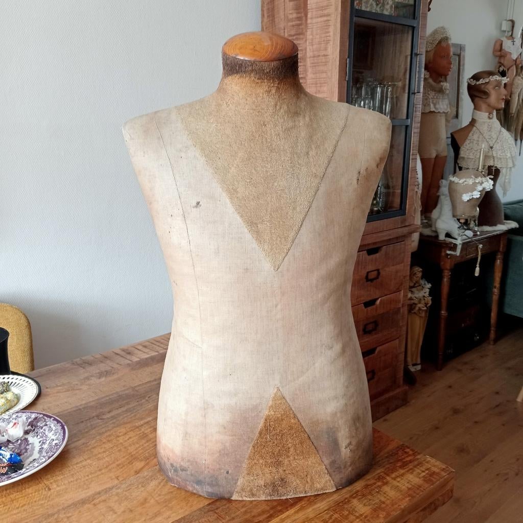 Antieke heren paspop buste, Ophalen of Verzenden