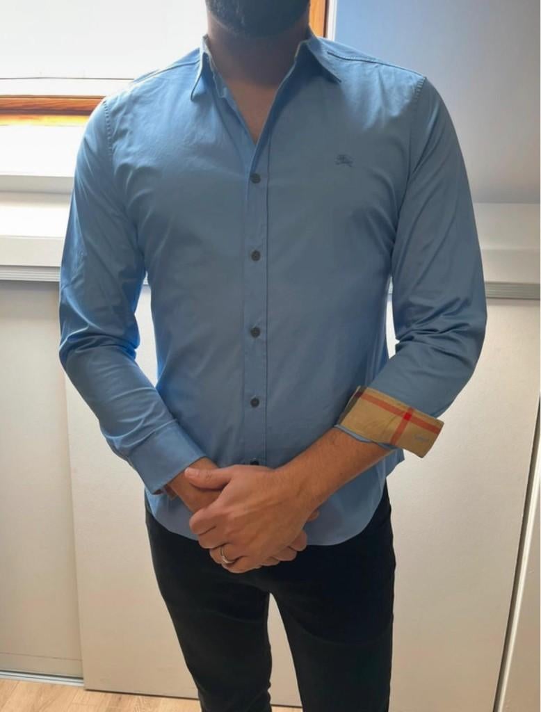 Originele Burberry Brit overhemd maat L, Blauw, Ophalen of Verzenden, Zo goed als nieuw, Halswijdte 41/42 (L)