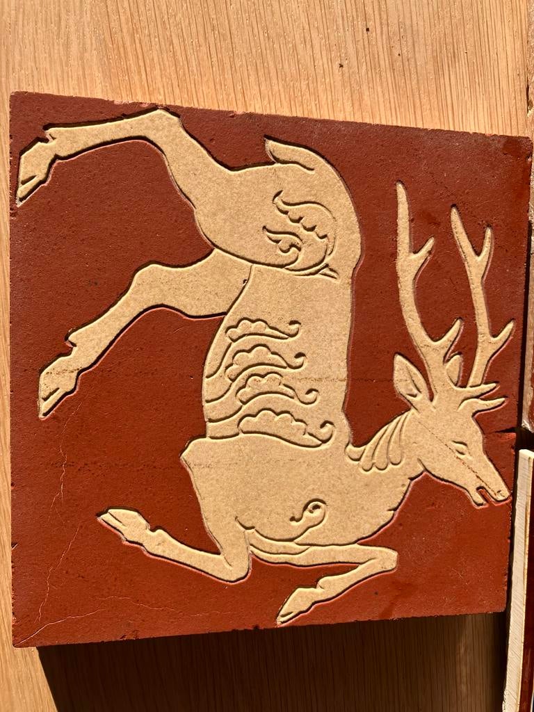 Drie zeer oude tegeltjes, waaronder Villeroy en Boch, Ophalen of Verzenden