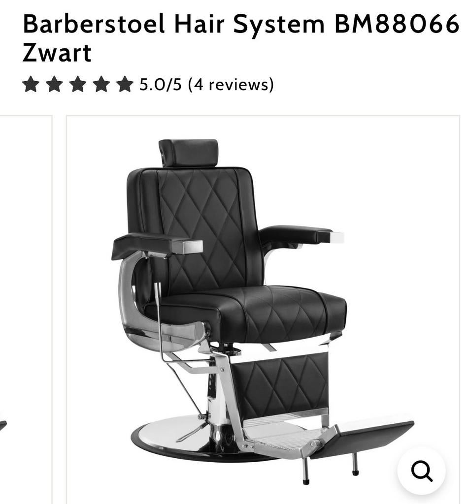 Barberstoel Hair System BM88066 Zwart, Diensten en Vakmensen, Kappers en Thuiskappers