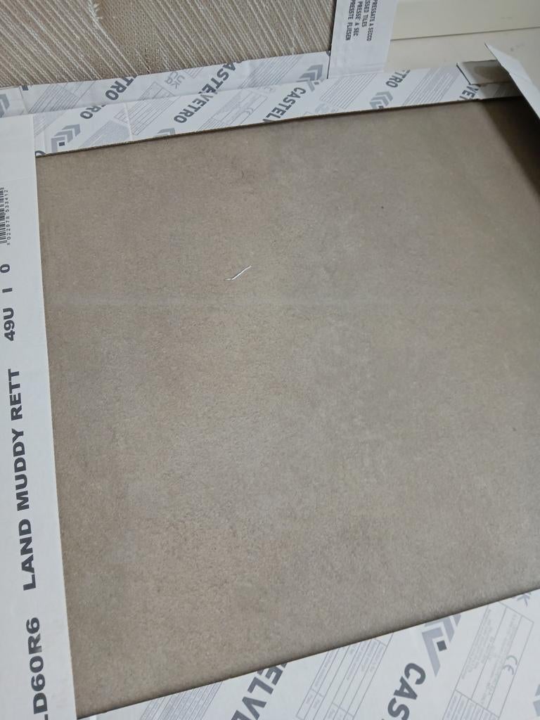 Vierkante tegels  60x60 taupe, Ophalen, 60 cm of meer, Nieuw, Minder dan 5 m²