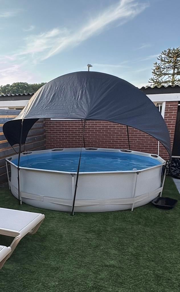 Exit Toys Zwembad 360 met overkapping, pomp en afdekzeil, Ophalen, 80 tot 120 cm, Rond, 300 cm of meer
