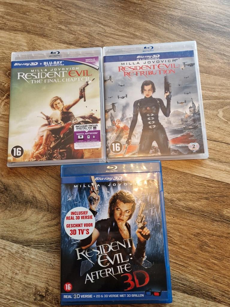 Resident Evil Blu-ray 3D + Blu-ray films, Ophalen of Verzenden, Zo goed als nieuw, Horror