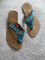 ZGAN slippers blauw met schelpen 39, Slippers, Blauw, Ophalen of Verzenden, Zo goed als nieuw