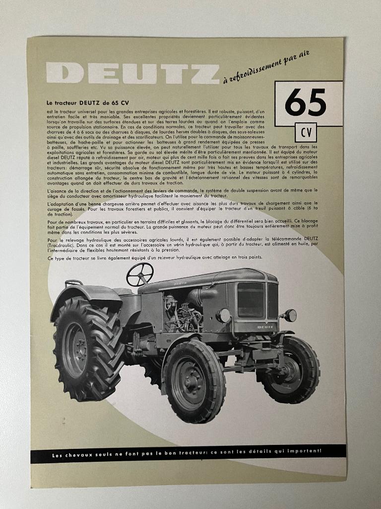 Deutz trekker tractor folder brochure, Ophalen of Verzenden, Gelezen