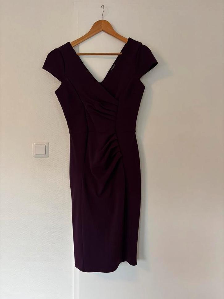 Top vintage chic jurk m, Kleding | Dames, Jurken, Zo goed als nieuw, Maat 38/40 (M), Paars, Onder de knie, Ophalen of Verzenden