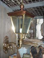 Zeer degelijke grote bronzen buitenlamp gevellamp vierkant, Ophalen, Nieuw