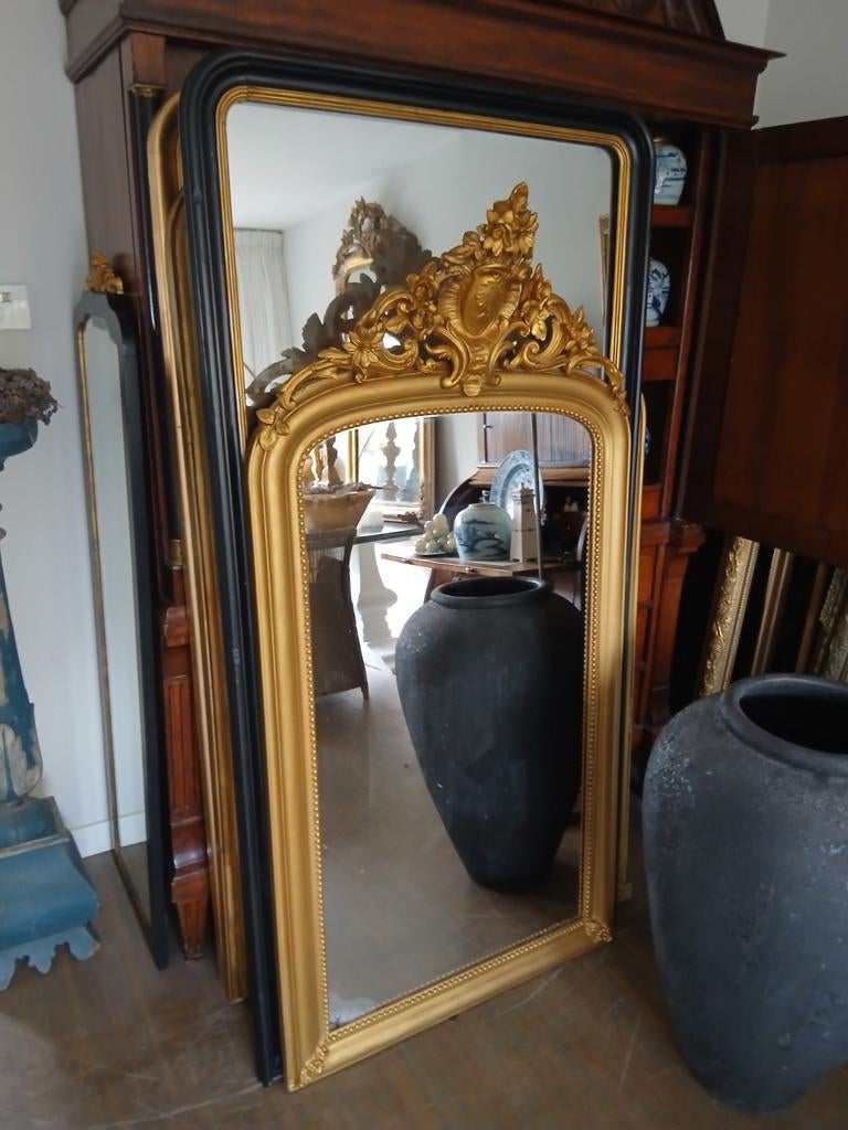 Diverse Antieke Franse Spiegels Kuifspiegels, Antiek en Kunst, Ophalen, Rechthoekig, Minder dan 50 cm