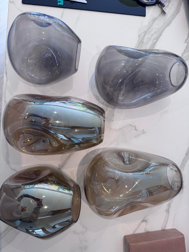 Glazen bollen voor hanglamp, Huis en Inrichting, Lampen | Lampenkappen, Ophalen, Overige kleuren, Zo goed als nieuw, Minder dan 25 cm