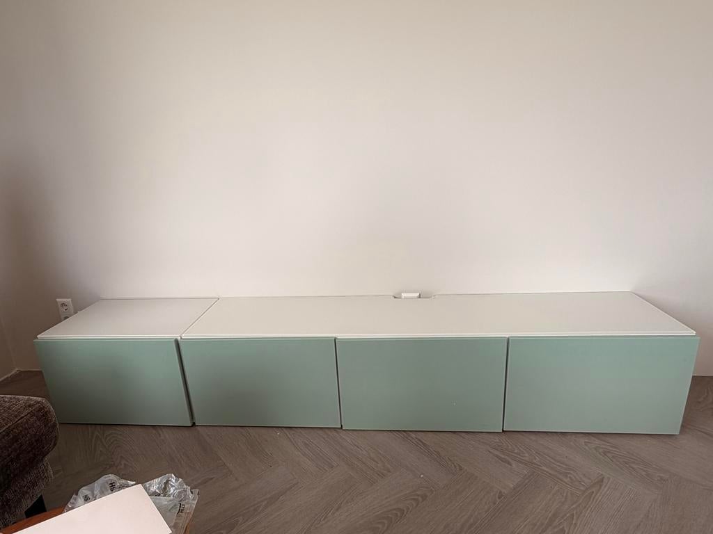 4x IKEA BESTA deurtjes in mintgroen, Ophalen, Overige materialen, Minder dan 50 cm, Gebruikt